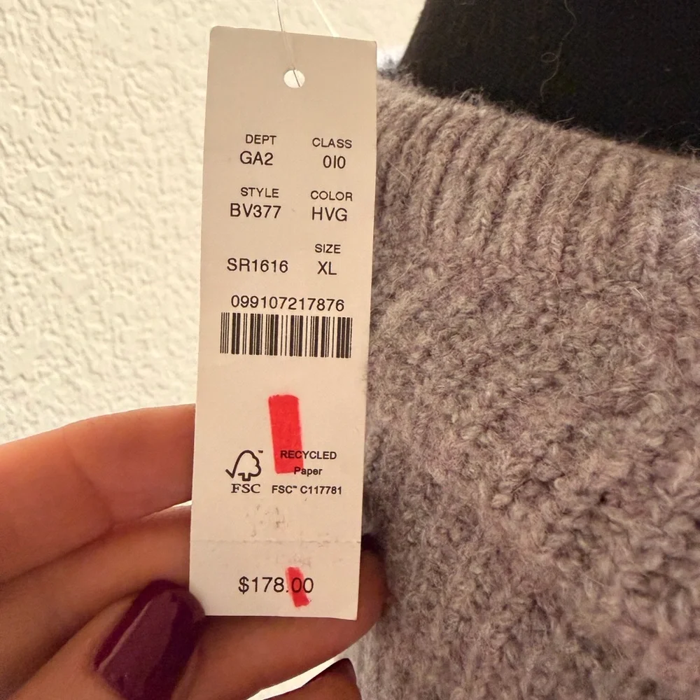 J. Crew Lavender Sequin Puff-Sleeve Crewneck Sweater - Picture 4 of 6